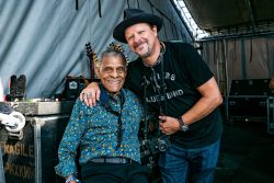 Preservation Hall Jazz Band's Charlie Gabriel with Danny Clinch / photo by Michael Kravetsky/ courtesy of  Fresh Clean Media