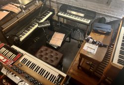Keyboards Galore !/photo courtesy of Grand Street Recording 